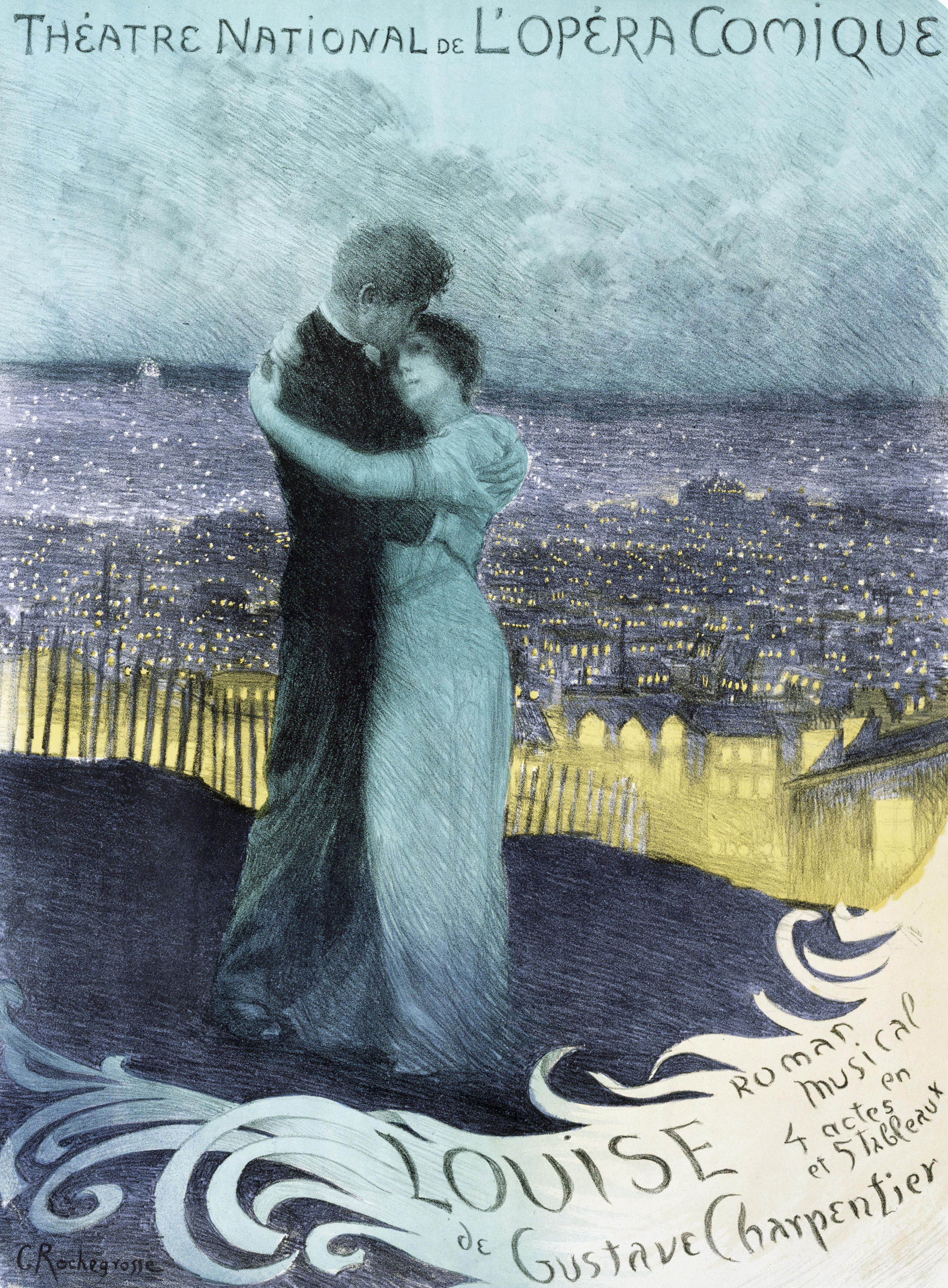Affiche Louise de Charpentier à l'Opéra-Comique (Rochegrosse)
